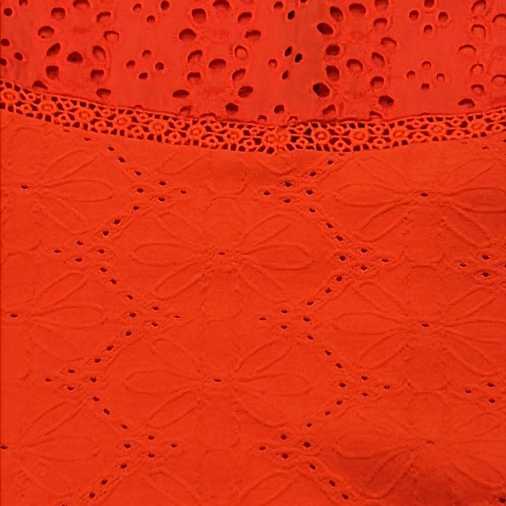 NWT LOFT Eyelet Flutter Sleeve Top Red Size XS Feminine - Picture 14 of 14